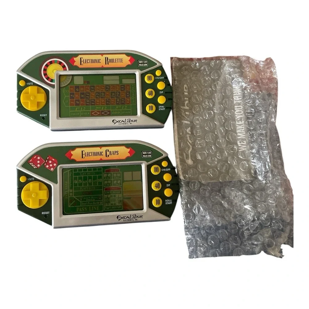 Excalibur Electronics Handheld Craps And Roulette Games Brand New Vintage